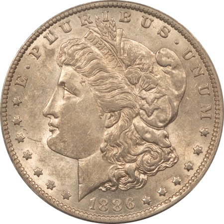 Morgan Dollars 1886-O $1 MORGAN DOLLAR – ANACS AU-53, FRESH LUSTER! SUPER NICE LOOK!