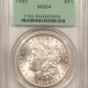 Morgan Dollars 1888 $1 MORGAN DOLLAR – PCGS MS-64, WHITE! OLD GREEN HOLDER! PREMIUM QUALITY!