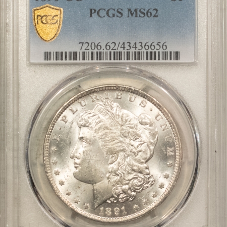 Morgan Dollars 1891-CC $1 MORGAN DOLLAR – PCGS MS-62, BLAST WHITE! CARSON CITY!