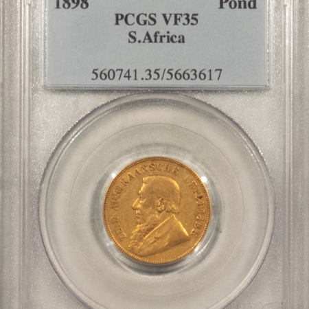 New Certified Coins 1898 SOUTH AFRICA GOLD POND (SOVEREIGN/POUND SIZE), KM-10.2 .2352 AGW PCGS VF-35