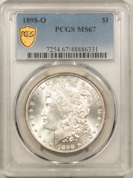 Morgan Dollars 1898-O MORGAN DOLLAR – PCGS MS-67, WHITE & SUPERB! WOW!