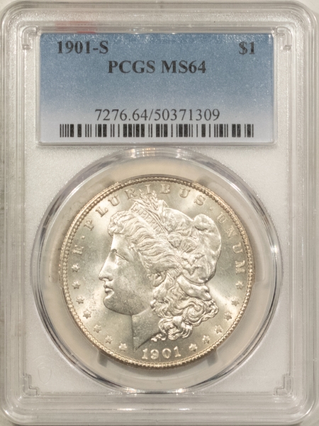 Morgan Dollars 1901-S $1 MORGAN DOLLAR – PCGS MS-64, FRESH WHITE & ATTRACTIVE! TOUGH DATE!