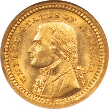 CAC Approved Coins 1903 $1 JEFFERSON GOLD COMMEMORATIVE – NGC MS-65, FATTY, PQ+ & CAC APPROVED!