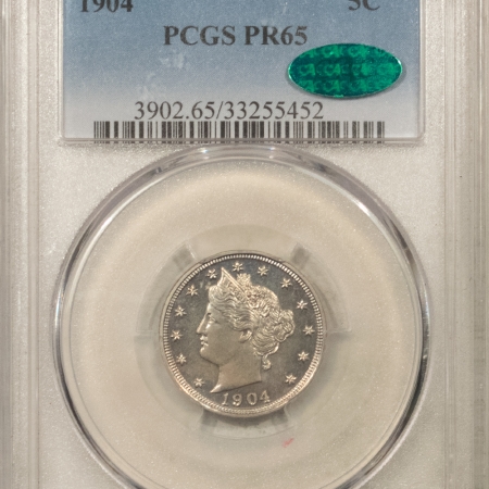 CAC Approved Coins 1904 PROOF LIBERTY NICKEL – PCGS PR-65, PREMIUM QUALITY! CAC APPROVED!