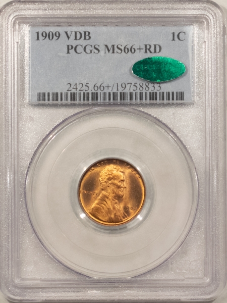 CAC Approved Coins 1909 VDB LINCOLN CENT – PCGS MS-66+ RD CAC, SUPERB & SUPER PQ!