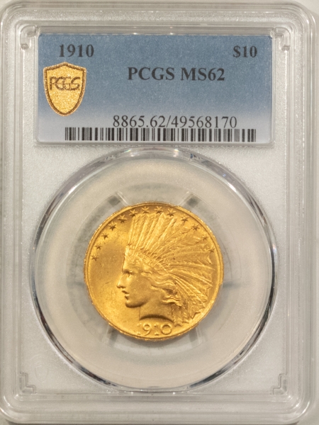 $10 1910 $10 INDIAN GOLD EAGLE – PCGS MS-62 LOWER MINTAGE AND FLASHY!