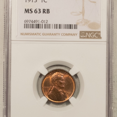 Lincoln Cents (Wheat) 1913 LINCOLN CENT – NGC MS-63 RB, CHOICE & PRETTY!