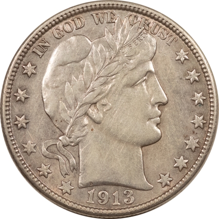 New Store Items 1913-D BARBER HALF DOLLAR – AU+ DETAILS BUT CLEANED!