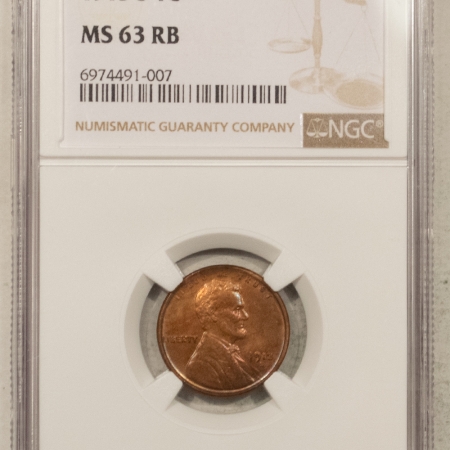 Lincoln Cents (Wheat) 1913-S LINCOLN CENT – NGC MS-63 RB