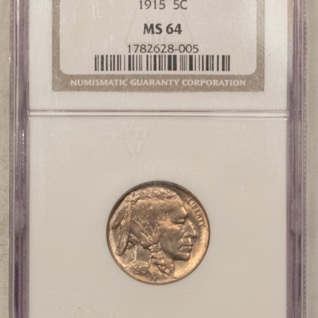Buffalo Nickels 1915 BUFFALO NICKEL – NGC MS-64, PREMIUM QUALITY!