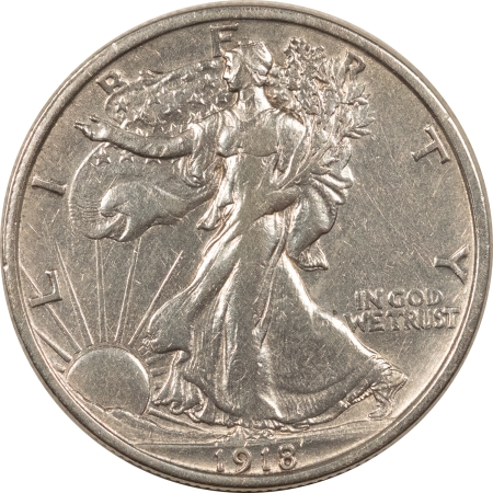 New Store Items 1918-D WALKING LIBERTY HALF DOLLAR – HIGH GRADE EXAMPLE, BUT CLEANED!