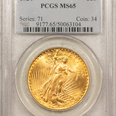 $20 1924 $20 ST GAUDENS GOLD DOUBLE EAGLE – PCGS MS-65, GEM!