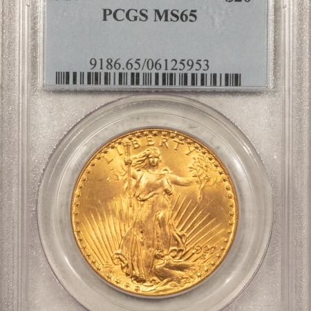 $20 1927 $20 ST GAUDENS GOLD DOUBLE EAGLE – PCGS MS-65 PRETTY GEM!