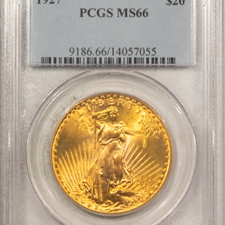 $20 1927 $20 ST GAUDENS GOLD DOUBLE EAGLE – PCGS MS-66, BOOMING LUSTER!
