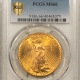 $20 1925 $20 ST GAUDENS GOLD DOUBLE EAGLE – PCGS MS-66, PRETTY, BETTER DATE!
