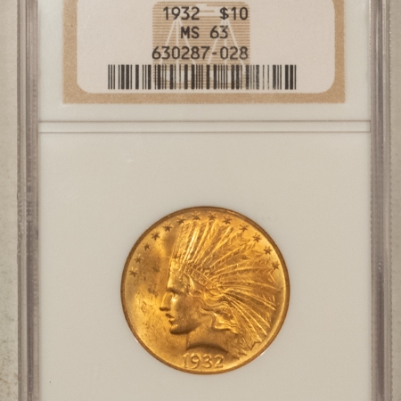 $10 1932 $10 INDIAN GOLD – NGC MS-63, PRETTY COLOR & CHOICE!