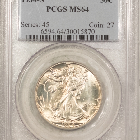 New Certified Coins 1934-S WALKING LIBERTY HALF DOLLAR – PCGS MS-64, BLAST WHITE & PREMIUM QUALITY!