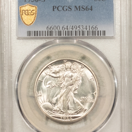 New Certified Coins 1936-S WALKING LIBERTY HALF DOLLAR – PCGS MS-64, BLAST WHITE!