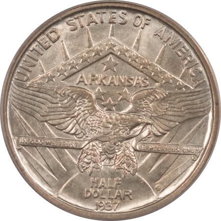 New Certified Coins 1937-S ARKANSAS COMMEMORATIVE HALF DOLLAR – PCGS MS-65, OLD GREEN HOLDER & PQ!