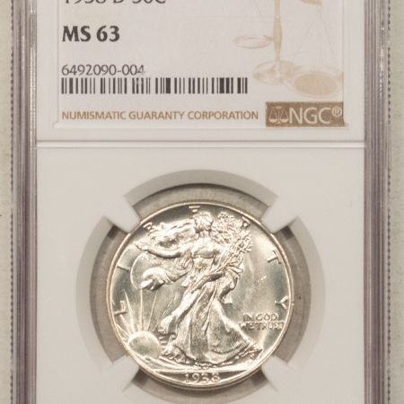 New Certified Coins 1938-D WALKING LIBERTY HALF DOLLAR – NGC MS-63, BLAST WHITE!