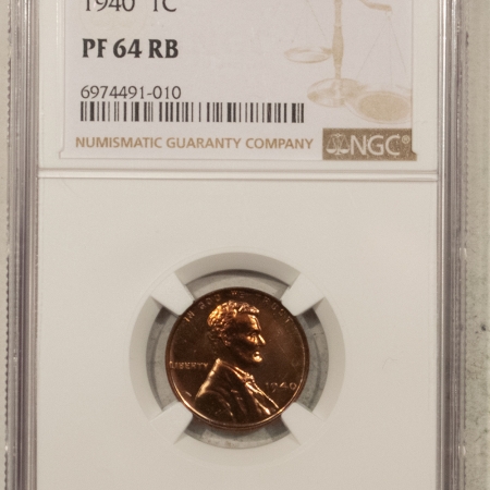 Lincoln Cents (Wheat) 1940 PROOF LINCOLN CENT – NGC PF-64 RB