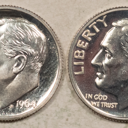 Roosevelt Dimes 1960, 1964 PROOF ROOSEVELT DIMES, LOT OF 2 – GEM PROOFS!