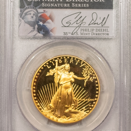 American Gold Eagles, Buffaloes, & Liberty Series 1987-W $50 PROOF 1 OZ AMERICAN GOLD EAGLE – PCGS PR-69 DCAM PHILIP DIEHL SIGNED