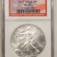 American Silver Eagles 1989 $1 AMERICAN SILVER EAGLE, 1 OZ – NGC MS-69