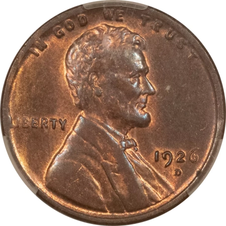 CAC Approved Coins 1926-D LINCOLN CENT – CAC MS-63 RB, PREMIUM QUALITY+ & CAC APPROVED!