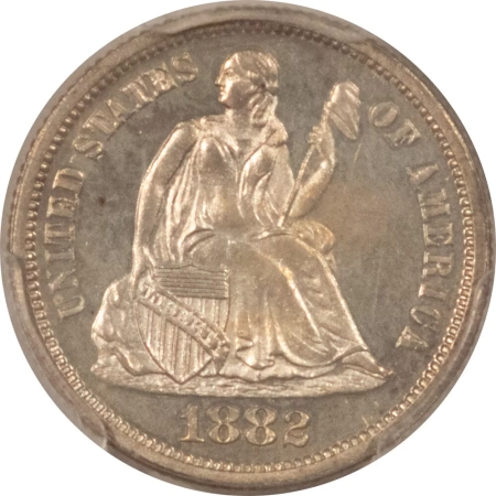 Liberty Seated Dimes 1882 PROOF LIBERTY SEATED DIME – PCGS PR-64, ORIGINAL WHITISH & SEMI CAMEO!