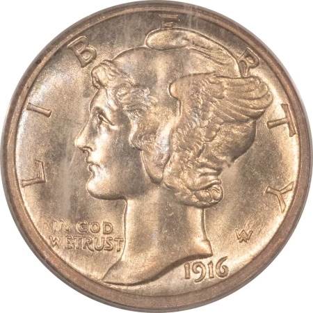 Mercury Dimes 1916-S MERCURY DIME – PCGS MS-65 FB ATTRACTIVE GEM, TOUGHER DATE!