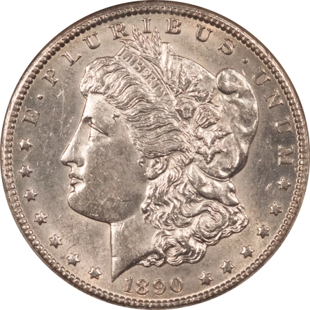 Morgan Dollars 1890-CC $1 MORGAN DOLLAR – NGC AU-58, WHITE & LOOK UNCIRCULATED! CARSON CITY!