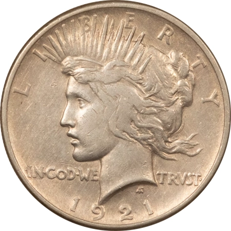 U.S. Uncertified Coins 1921 $1 PEACE DOLLAR – HIGH GRADE EXAMPLE, BUT CLEANED!