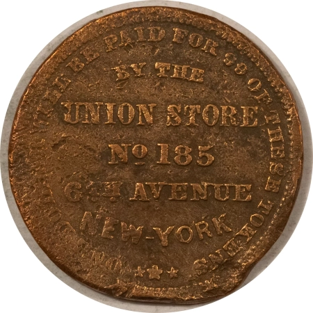 Exonumia 1850s A WISE DRY GOODS MERCHANT STORE CARD TOKEN NY – POOR