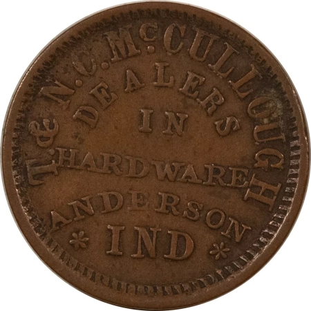 Civil War & Hard Times 1863 CIVIL WAR STORE CARD T&NC MCCULLOUGH HARDWARE ANDERSON IN, F20B-1a R5 TOUGH