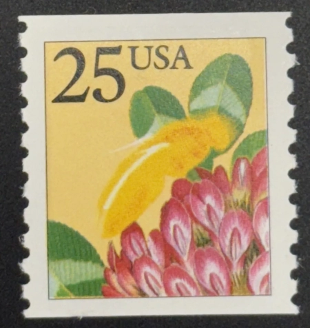 Postage SCOTT #2281i 25c COIL COLOR ERROR-BLACK BEE ENGRAVING OMITTED VF+ MNH FRESH RARE