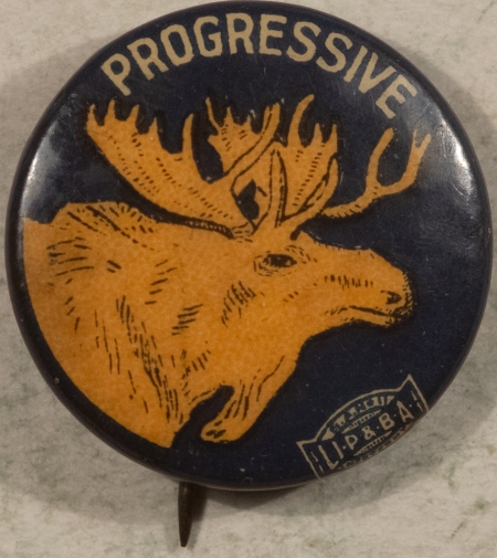 New Store Items 1912 TEDDY ROOSEVELT TR 7/8″ CELLO BULL MOOSE NEAR MINT!