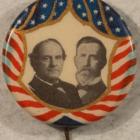 Other Collectibles 1908 WILLIAM JENNINGS BRYAN KERN 7/8″ CELLO JUGATE, FLAG BORDER – MINT!