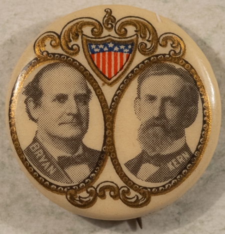 New Store Items 1908 WILLIAM JENNINGS BRYAN KERN 7/8″ CELLO JUGATE, SHIELD – MINT!