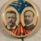 New Store Items 1904 TR TEDDY ROOSEVELT & FAIRBANKS 7/8″ SHIELD – VERY GOOD!