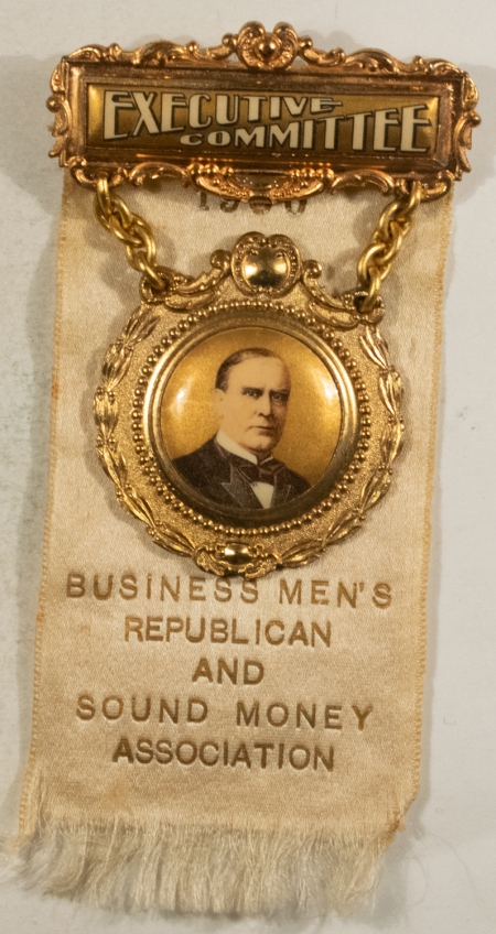 Other Collectibles 1900 WILLIAM MCKINLEY 1 1/4″ CELLO ON RIBBON, GRAPHIC AND SO RARE!