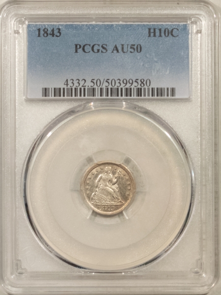 Liberty Seated Half Dimes 1843 SEATED LIBERTY HALF DIME – PCGS AU-50