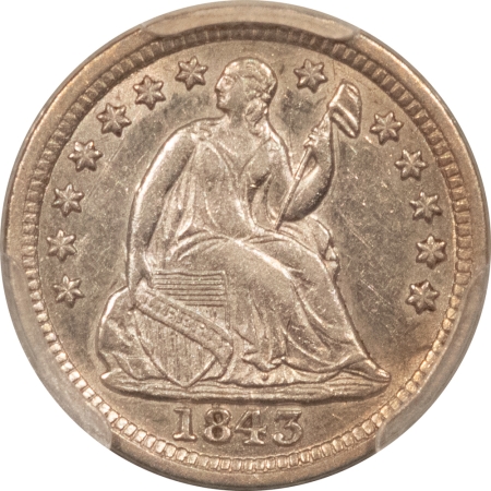 Liberty Seated Half Dimes 1843 SEATED LIBERTY HALF DIME – PCGS AU-50