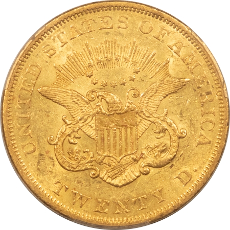 $20 1850 $20 LIBERTY GOLD DOUBLE EAGLE – PCGS AU-55, TOUGH FIRST-YEAR ISSUE, FRESH!