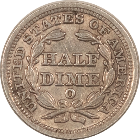 New Store Items 1850-O SEATED LIBERTY HALF DIME – AU+ DETAILS BUT LIGHTLY CLEANED!