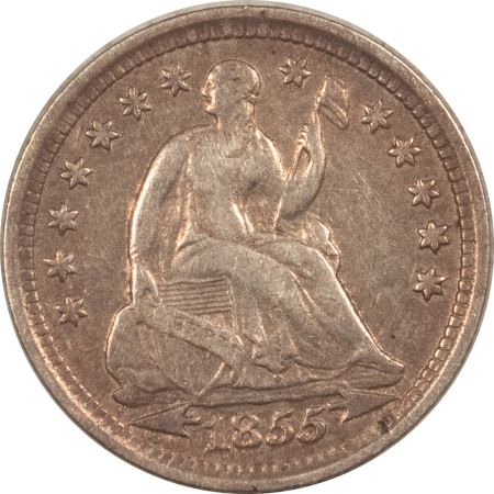 New Store Items 1855 SEATED LIBERTY HALF DIME, ARROWS – PLEASING CIRCULATED EXAMPLE!