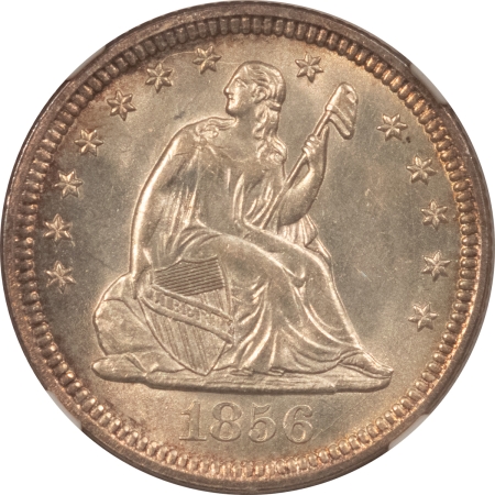 Liberty Seated Quarters 1856 SEATED LIBERTY QUARTER – NGC MS-62, LUSTROUS & PQ!!