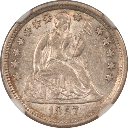 Liberty Seated Dimes 1857-O SEATED LIBERTY DIME – NGC AU-58, FRESH WHITE & FLASHY