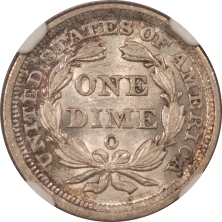 Liberty Seated Dimes 1857-O SEATED LIBERTY DIME – NGC AU-58, FRESH WHITE & FLASHY