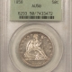 Liberty Seated Halves 1860-O SEATED LIBERTY HALF DOLLAR, WB-6 LARGE O, T-2 REVERSE – PCGS MS-62